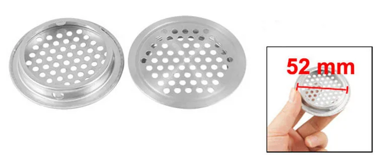 

Home Silver Tone Stainless Steel Round Mesh Hole Air Vent Louver 10 Pcs