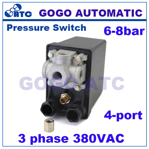 High Quality 175psi 10bar 380V 20A 3 Phase 4-port pressure switch for compressor air Control Valve 6-8bar
High Quality 175psi 10bar 380V 20A 3 Phase 4-port pressure switch for compressor air Control Valve 6-8bar