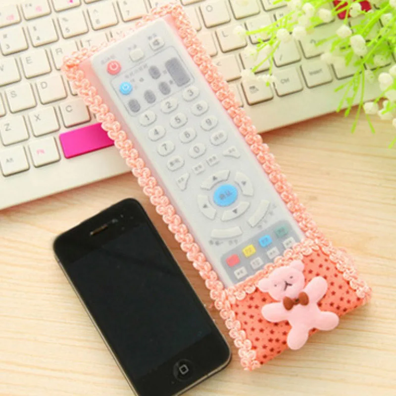 TV Air Conditioning Remote Control Case Cover Bowknot Lace Cover Greaseproof Anti-Dust Bowknot Mini Cover Bags
