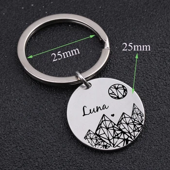 Geometry Mountain And Moon Key Chain Hand Stamped Jewelry For Bridesmaid Bag Charm Gift Stainless Steel Key Pendant
Geometry Mountain And Moon Key Chain Hand Stamped Jewelry For Bridesmaid Bag Charm Gift Stainless Steel Key Pendant