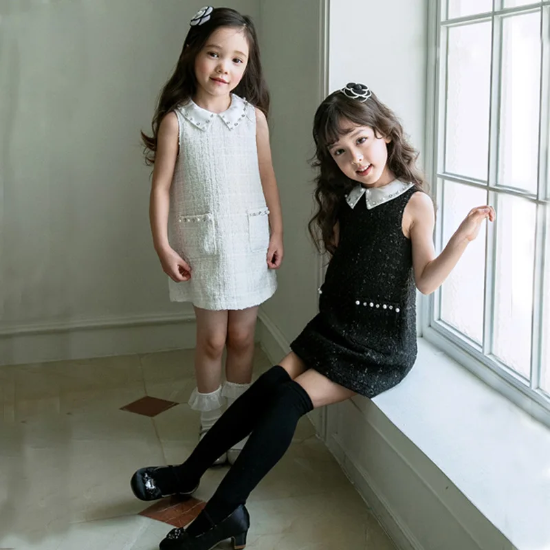 Girls Sleeveless Summer Dress Tutu Wedding Dress Vintage England Fashion Girl Pearl Diamond Kids Children's Sundress Elegant
Girls Sleeveless Summer Dress Tutu Wedding Dress Vintage England Fashion Girl Pearl Diamond Kids Children's Sundress Elegant