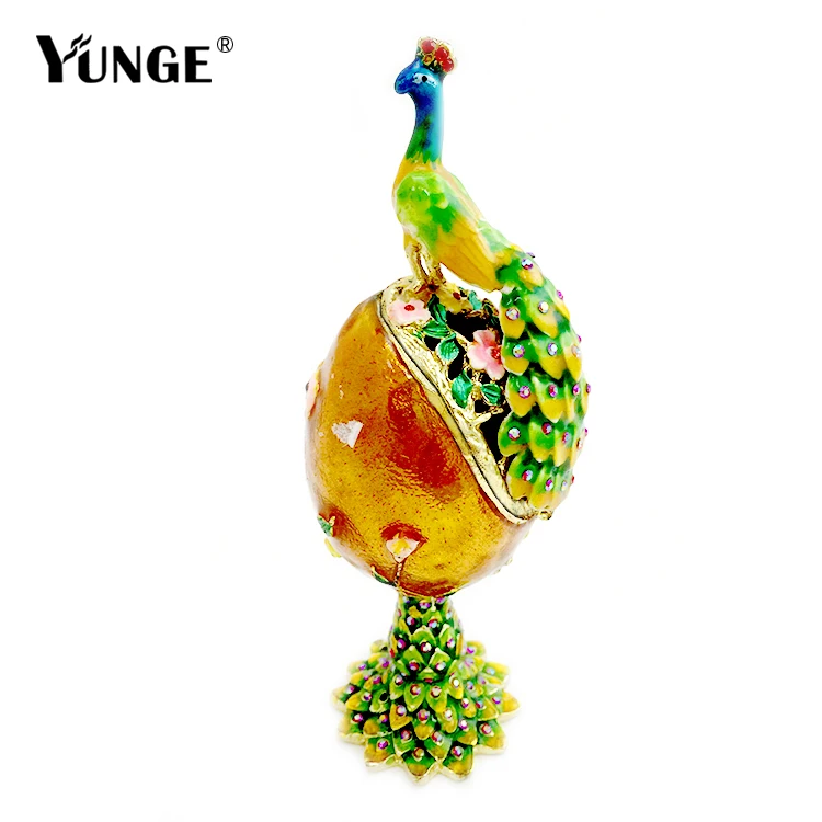 New Arrival Peacock Faberge Russia Eggs Jewelry Trinket Box Figurine Home Display Vintage faberge Egg Magnet metal crafts
New Arrival Peacock Faberge Russia Eggs Jewelry Trinket Box Figurine Home Display Vintage faberge Egg Magnet metal crafts