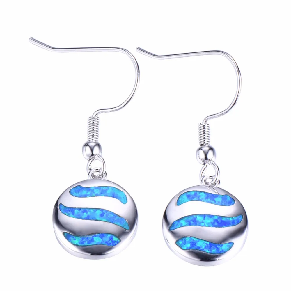 Sterling Silver 925 Drop Earrings Jewelry Blue White Fire Opal Round Wave Dangle Earrings Pendientes
Sterling Silver 925 Drop Earrings Jewelry Blue White Fire Opal Round Wave Dangle Earrings Pendientes
