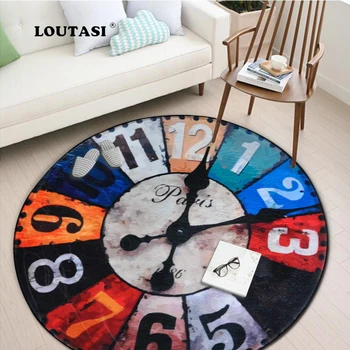 LOUTASI Round Carpets Vintage Wall Clock Printed Mat Anti-slip Parlor Bedroom Circular Floor Rugs Computer Chair Mats Room Decor
LOUTASI Round Carpets Vintage Wall Clock Printed Mat Anti-slip Parlor Bedroom Circular Floor Rugs Computer Chair Mats Room Decor