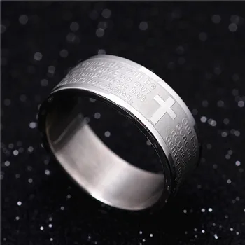 New 100PCs English Lord's Prayer Men's Polished Etching Stainless Steel Band Rings Wholesale mixed lots 
New 100PCs English Lord's Prayer Men's Polished Etching Stainless Steel Band Rings Wholesale mixed lots