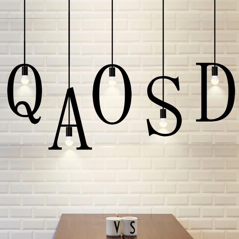 Tieyi English Alphabet Chandelier Front Desk Restaurant Hair Salon Coffee Shop, Billiard Bar Office DIY Chandelier
Tieyi English Alphabet Chandelier Front Desk Restaurant Hair Salon Coffee Shop, Billiard Bar Office DIY Chandelier