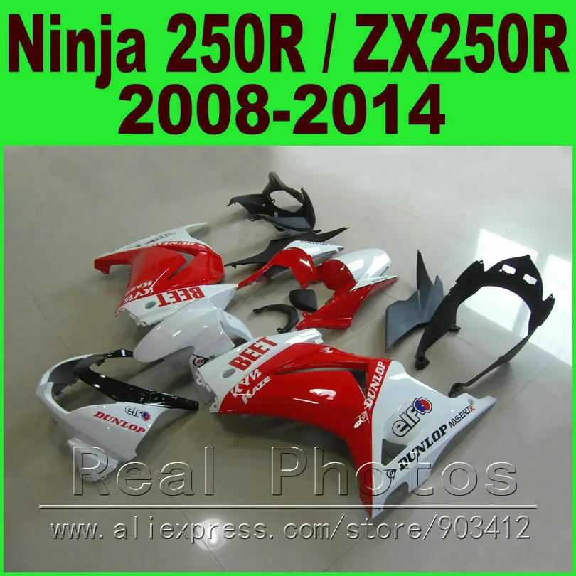 Red white BEET for Kawasaki Ninja 250R Fairings kit 2008 - 2014 year ZX250R EX250R fairing kits K0I8
Red white BEET for Kawasaki Ninja 250R Fairings kit 2008 - 2014 year ZX250R EX250R fairing kits K0I8