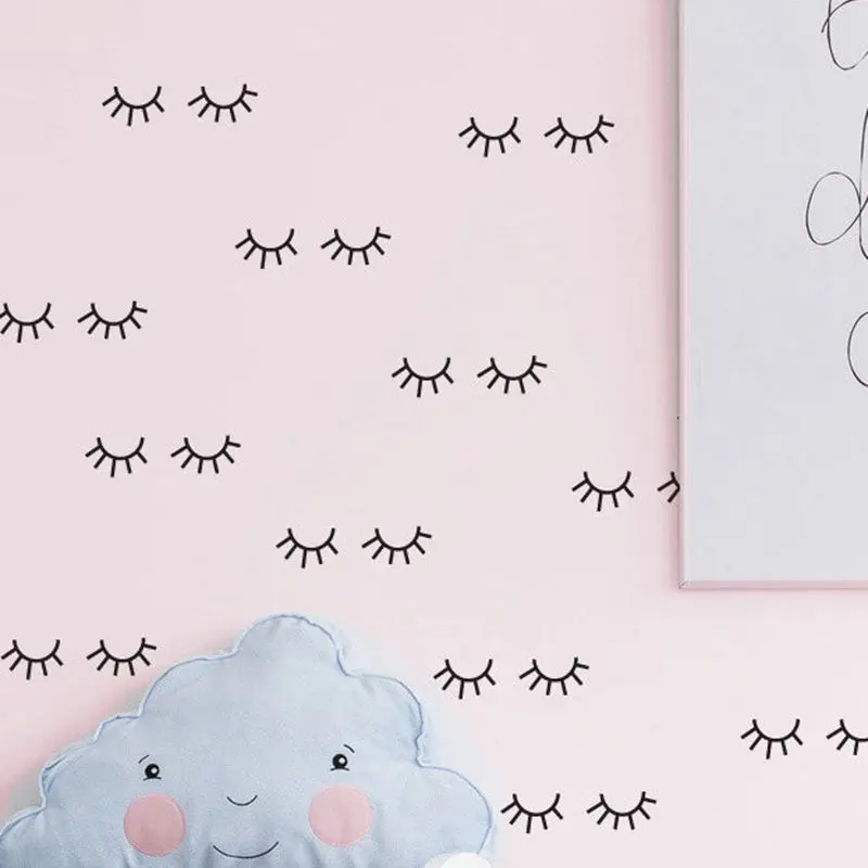 Black eyelash pattern Wall decal removable Vinyl Wall Stickers For Kids Room Lovely Sleepy Eyes Baby Nursery Wall Art Home Decor
Black eyelash pattern Wall decal removable Vinyl Wall Stickers For Kids Room Lovely Sleepy Eyes Baby Nursery Wall Art Home Decor