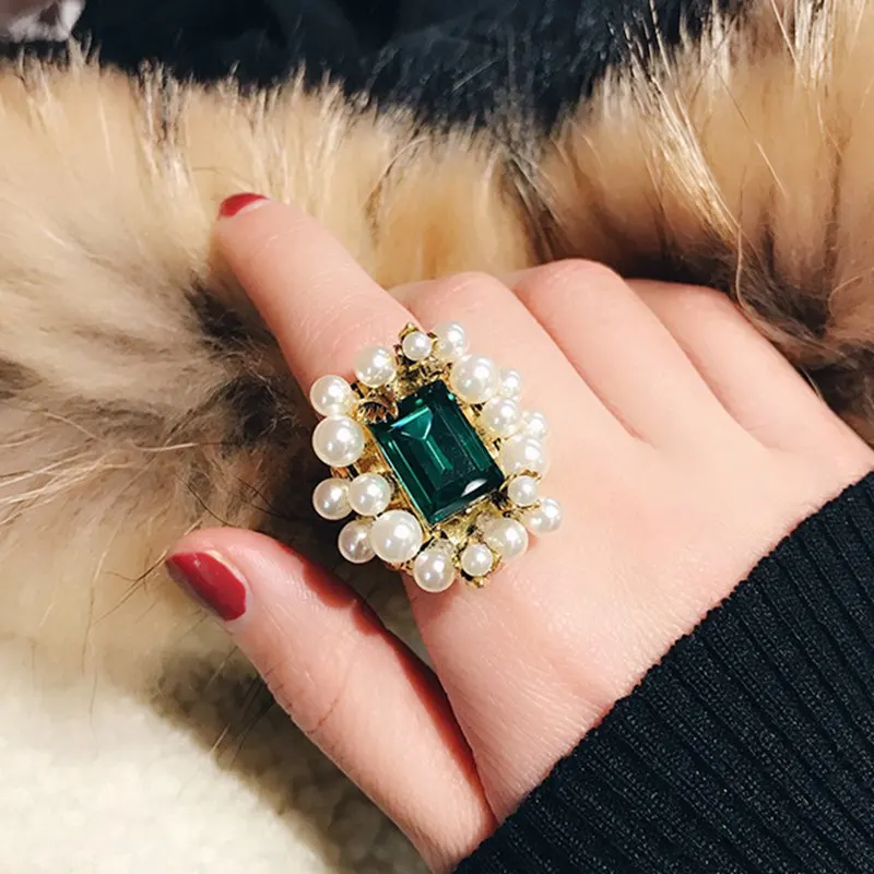 Ruifan Korean Green Crystal Ring for Women Ladys Girls Pearls Large Rings with Big Stones Fashion Jewelry Best Gift YRI145
Ruifan Korean Green Crystal Ring for Women Ladys Girls Pearls Large Rings with Big Stones Fashion Jewelry Best Gift YRI145