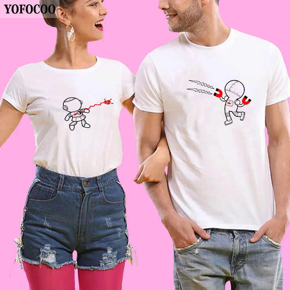 YOFOCOO Women Men Valentines Gift Printing Couple Summer Matching Clothes Attraction Couple O-Neck T-Shirt for Lovers
YOFOCOO Women Men Valentines Gift Printing Couple Summer Matching Clothes Attraction Couple O-Neck T-Shirt for Lovers