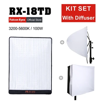 Falcon Eyes 100W LED Photo Video Light Portable LED Photo Light 504pcs Flexible LED Photo Light RX-18TD with Diffuser
Falcon Eyes 100W LED Photo Video Light Portable LED Photo Light 504pcs Flexible LED Photo Light RX-18TD with Diffuser