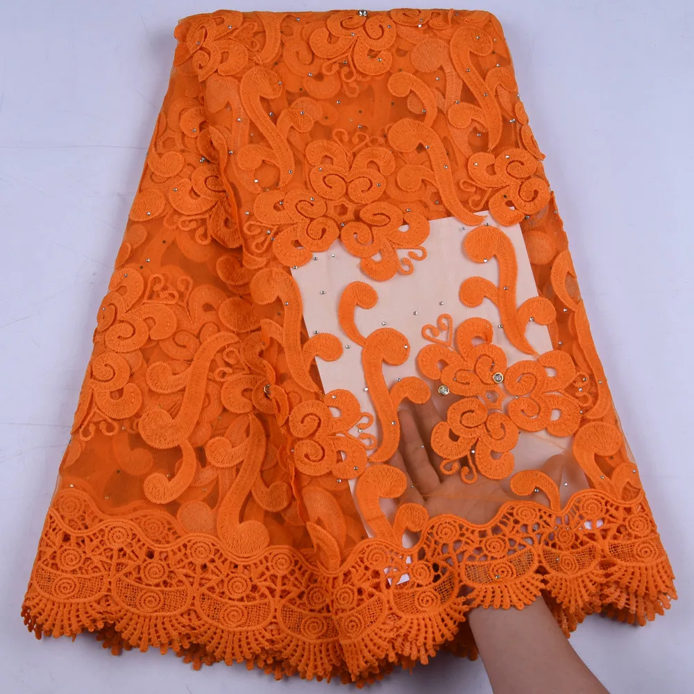 Orange African Lace Fabric Milk Silk Embroidered Nigerian For Wedding 2019 High Quality French Tulle Lace Fabric Stones Y1670
Orange African Lace Fabric Milk Silk Embroidered Nigerian For Wedding 2019 High Quality French Tulle Lace Fabric Stones Y1670