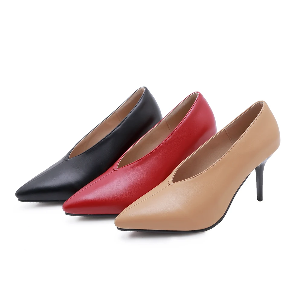 2019 New Women Pumps Black High heels 8 cm Autumn PU leather Thick with summer Pointed Single Shoes Female Sandals Big 31-48
2019 New Women Pumps Black High heels 8 cm Autumn PU leather Thick with summer Pointed Single Shoes Female Sandals Big 31-48