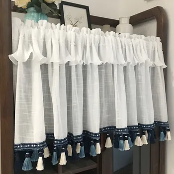White Half Curtain Fashion Tassel Coffee Yarn Lotus Leaf Lace Pure Short Curtain for Bar Kitchen Cabinet Door Children's Room 
White Half Curtain Fashion Tassel Coffee Yarn Lotus Leaf Lace Pure Short Curtain for Bar Kitchen Cabinet Door Children's Room
