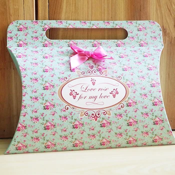 50PCS High quality large capacity Baby Blue Paper Floral Pillow Candy Box with Bow Pink Biscuit bags for Wedding Party Supplier 
50PCS High quality large capacity Baby Blue Paper Floral Pillow Candy Box with Bow Pink Biscuit bags for Wedding Party Supplier