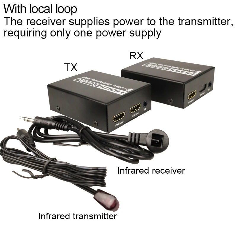 50m HD 1080P HDMI Extender 1x1 splitter HDMI sender receiver HDMI cable with rj45 CAT6 extender support loop out/IR telecontrol
50m HD 1080P HDMI Extender 1x1 splitter HDMI sender receiver HDMI cable with rj45 CAT6 extender support loop out/IR telecontrol