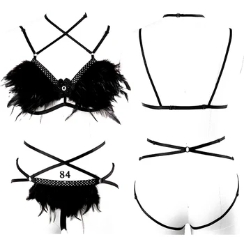 Black Feather Epaulettes Shoulder Wings Gothic BurningMan Body Harness Lingerie Strap Harness Garter Belt Art Clothing Set
Black Feather Epaulettes Shoulder Wings Gothic BurningMan Body Harness Lingerie Strap Harness Garter Belt Art Clothing Set
