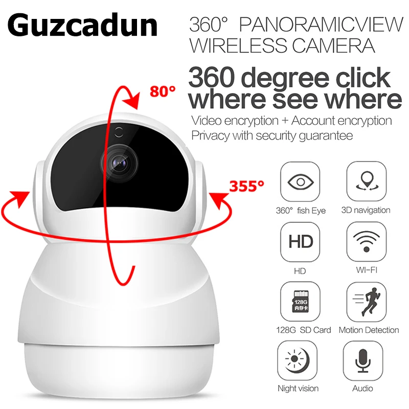 Guzcadun Wifi Camera Wireless Home Security Camera Night Vision Mini IP Cameras CCTV HD 1080p Baby Monitor Motion Detection
Guzcadun Wifi Camera Wireless Home Security Camera Night Vision Mini IP Cameras CCTV HD 1080p Baby Monitor Motion Detection