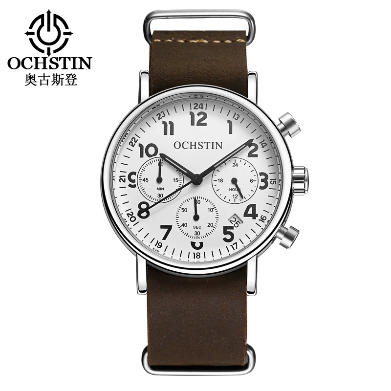 OCHSTIN Military Watches Men Quartz Analog Chronograph Date Leather Clock Man Sports Watches Army Watch Relogios Masculino 081A
OCHSTIN Military Watches Men Quartz Analog Chronograph Date Leather Clock Man Sports Watches Army Watch Relogios Masculino 081A