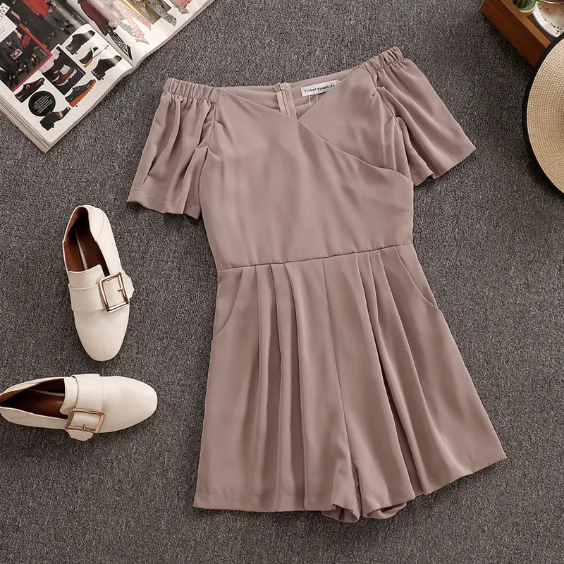 2019 Summer Women Off Shoulder Short Sleeves Fashion Jumpsuit Female Palysuits A1690
2019 Summer Women Off Shoulder Short Sleeves Fashion Jumpsuit Female Palysuits A1690