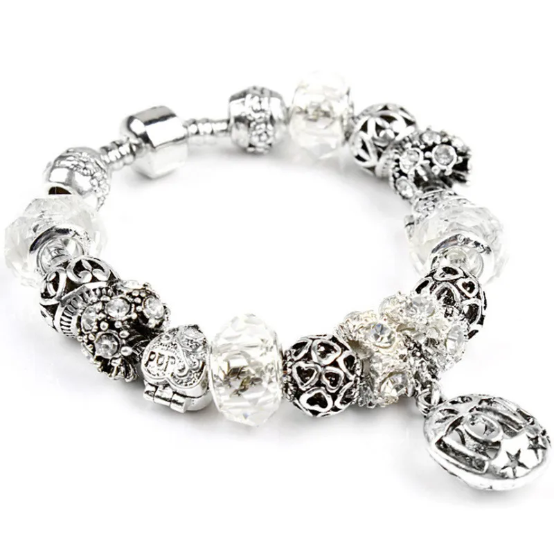 Hollow Pendant Personality Glass Beads Jewelry Bracelet 925 Sterling Silver Crystal Bracelet Steel Strand Bracelet
Hollow Pendant Personality Glass Beads Jewelry Bracelet 925 Sterling Silver Crystal Bracelet Steel Strand Bracelet