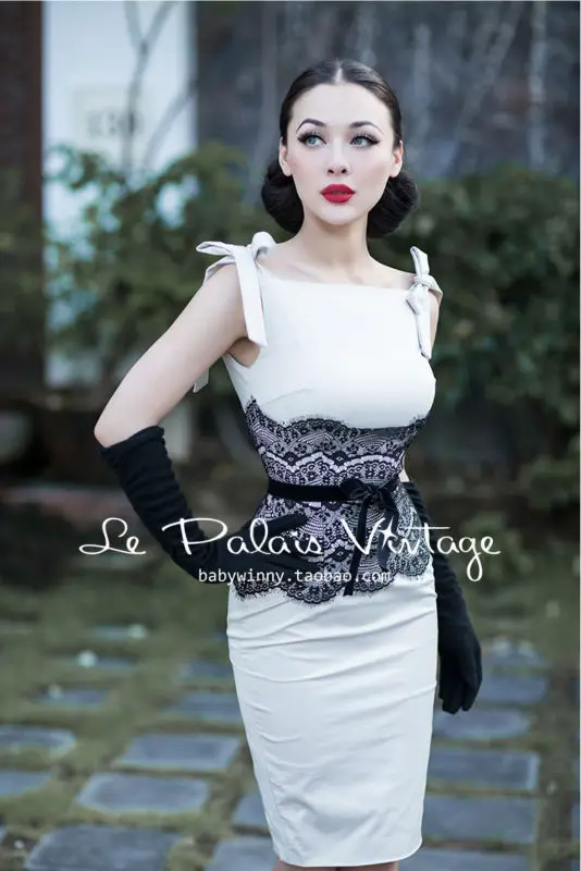 FREE SHIPPING Le Palais Vintage elegant retro light beige lace sexy stitching slim sheath dress
FREE SHIPPING Le Palais Vintage elegant retro light beige lace sexy stitching slim sheath dress