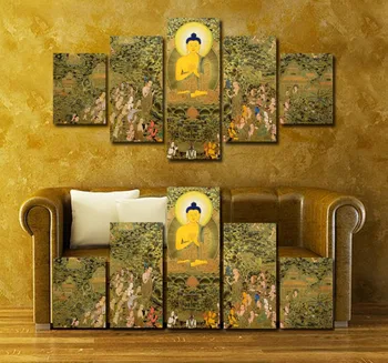 

HD Printed Retro Buddha Preaching Canvas Painting Frameless Room Decor No Frame