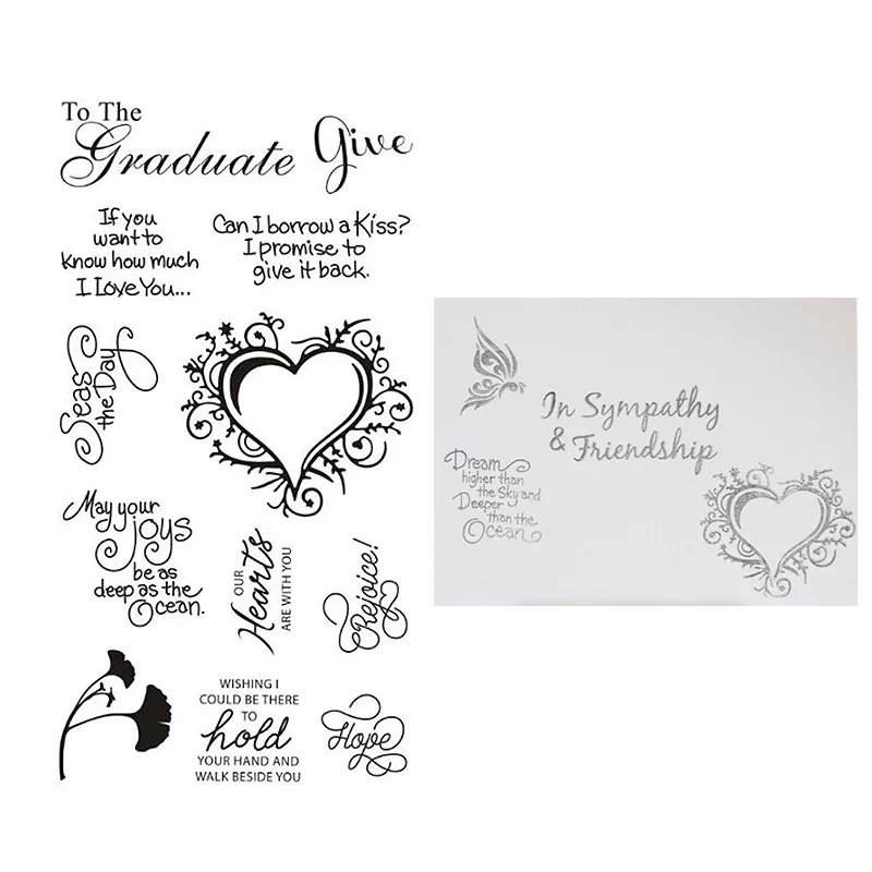 Heart Words Letters Rubber Clear Stamps Silicone Seals for DIY Scrapbooking Card Making Diary Book Paper Maker Decor Stencil
Heart Words Letters Rubber Clear Stamps Silicone Seals for DIY Scrapbooking Card Making Diary Book Paper Maker Decor Stencil