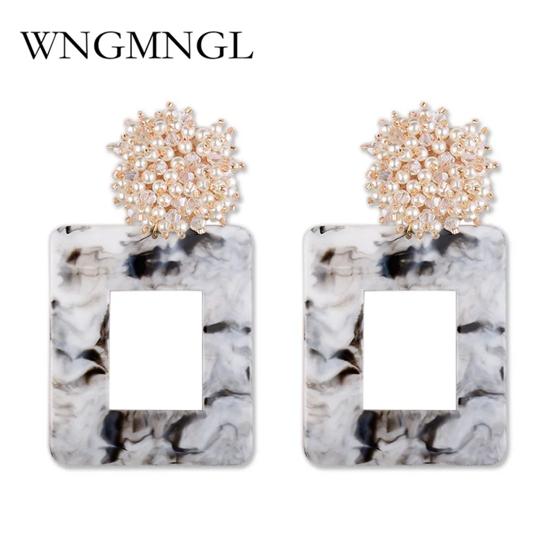 WNGMNGL 2018 New Female Drop Earrings Bohemia Elegant Acrylic Square Simulated Pearl Dangle Earrings for Women Fashion Jewelry
WNGMNGL 2018 New Female Drop Earrings Bohemia Elegant Acrylic Square Simulated Pearl Dangle Earrings for Women Fashion Jewelry