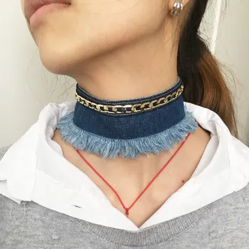 MANILAI Boho Blue Denim Chokers Necklaces For Women Vintage Collar Statement Necklace Maxi Jewelry Bijoux Femme Punk Design
MANILAI Boho Blue Denim Chokers Necklaces For Women Vintage Collar Statement Necklace Maxi Jewelry Bijoux Femme Punk Design