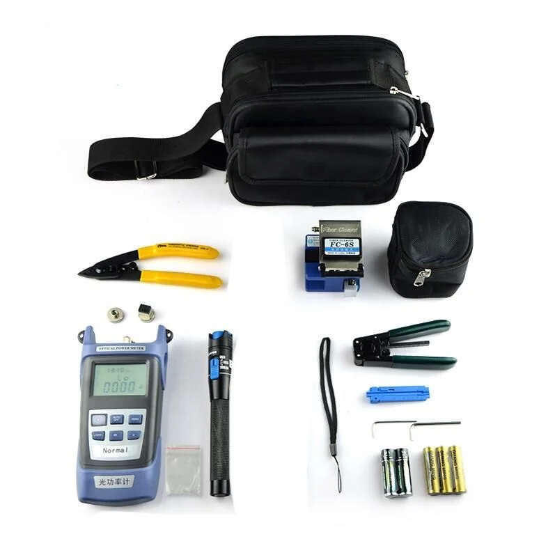 Fiber Cleaver Optical Power Meter Visual Fault Locator Fiber Optic FTTH Tool Kits with portable bag
Fiber Cleaver Optical Power Meter Visual Fault Locator Fiber Optic FTTH Tool Kits with portable bag