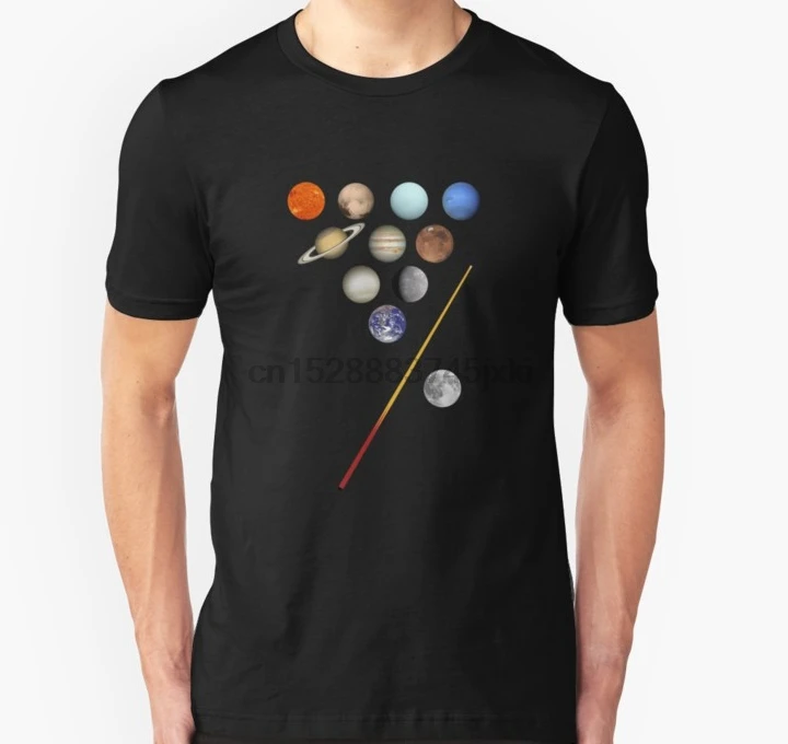Men Short sleeve tshirt Solar System Billiards Pool Snooker Unisex T Shirt Women t-shirt