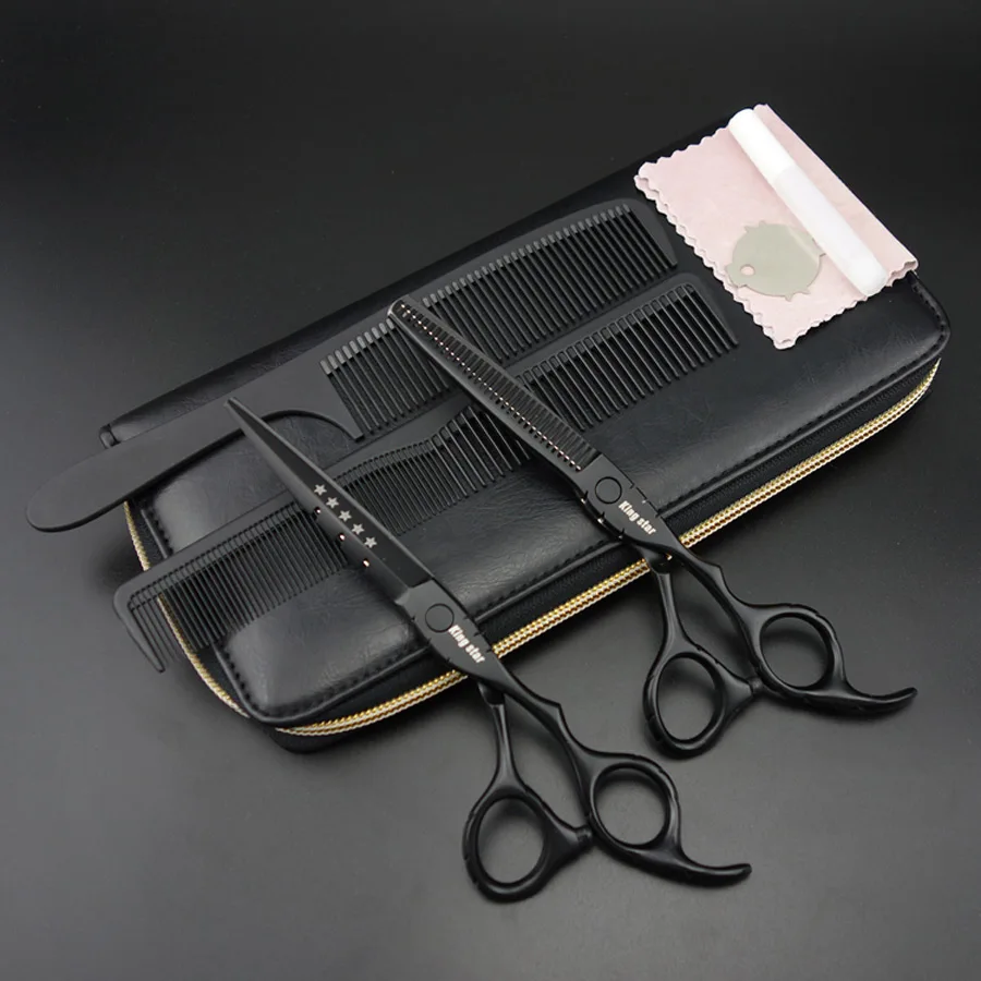 6 inch Professional Hair Scissors set,Black Straight & Thinning scissors set,high quality for barbers,S378
6 inch Professional Hair Scissors set,Black Straight & Thinning scissors set,high quality for barbers,S378