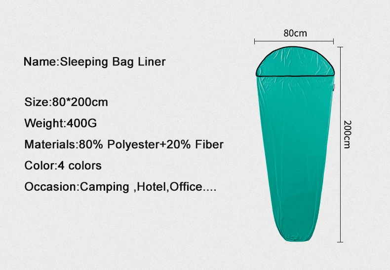 High Elasticity Mummy Camping Ultralight Sleeping Bag Liner Portable Sheet