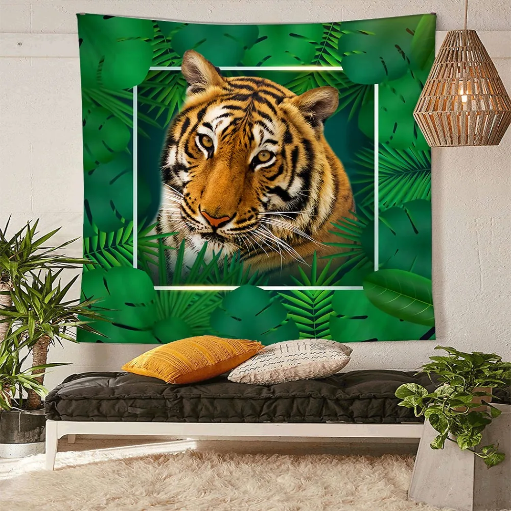 HommomH Tapestry Art Decor Wall Hanging in Dorm Living Room Bedroom Tropical Plant Photo Frame Tiger Green
HommomH Tapestry Art Decor Wall Hanging in Dorm Living Room Bedroom Tropical Plant Photo Frame Tiger Green