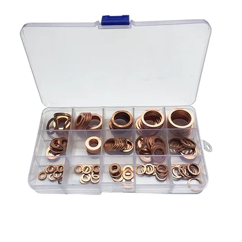 150pcs/box M5-M22 Assorted Professional Copper Washer Gasket Set Flat Ring Seal Assortment Kit with Box for Hardware Accessories
150pcs/box M5-M22 Assorted Professional Copper Washer Gasket Set Flat Ring Seal Assortment Kit with Box for Hardware Accessories