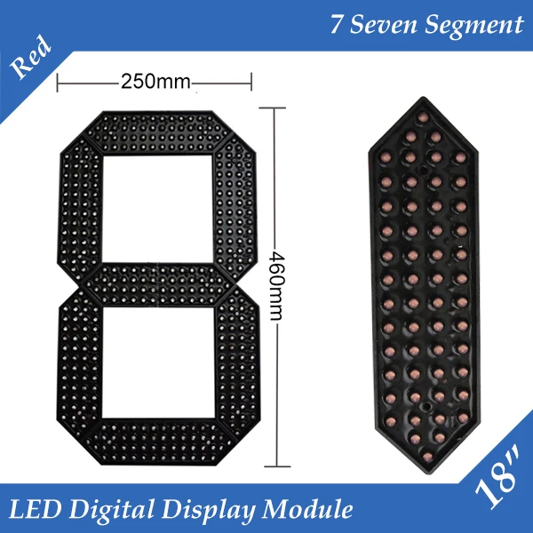 10pcs/lot 18" Red Color Outdoor 7 Seven Segment LED Digital Number Module for Gas Price LED Display module
10pcs/lot 18" Red Color Outdoor 7 Seven Segment LED Digital Number Module for Gas Price LED Display module