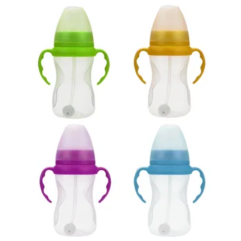 Baby Breast Milk with Straw Handle PP Feeding Bottle 260ml Wide Mouth Curved High Borosilicate Glass Bottle
Baby Breast Milk with Straw Handle PP Feeding Bottle 260ml Wide Mouth Curved High Borosilicate Glass Bottle