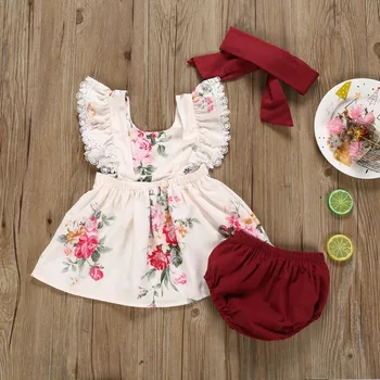 Summer Baby Girl Casual Clothes Set Flare Sleeve Cotton Tops Floral T-shirt Dress+PP Shorts+Headband Outfits Set
Summer Baby Girl Casual Clothes Set Flare Sleeve Cotton Tops Floral T-shirt Dress+PP Shorts+Headband Outfits Set