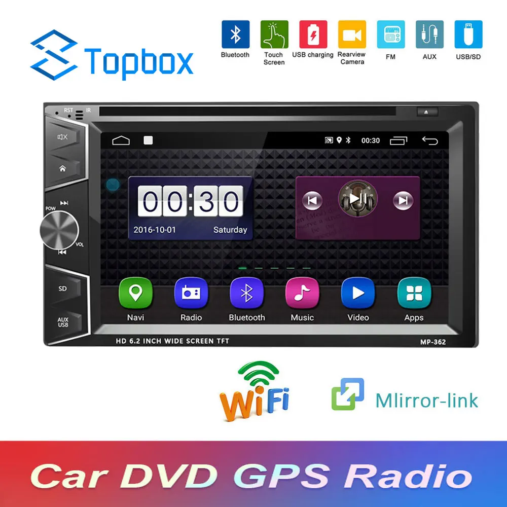 Topbox Car Multimedia Player 2 Din Car DVD Car GPS Bluetooth Radio Stereo Player Touch Screen USB AVX Rear View Camera Autoradio
Topbox Car Multimedia Player 2 Din Car DVD Car GPS Bluetooth Radio Stereo Player Touch Screen USB AVX Rear View Camera Autoradio