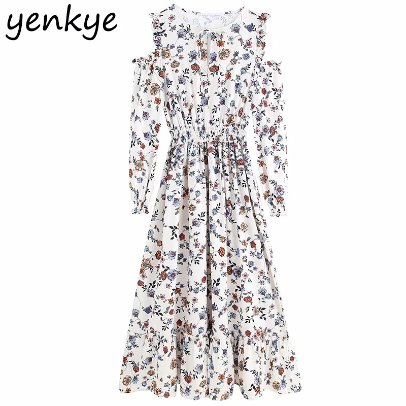 Elegant Women Sexy Shoulder Off Floral Print Chiffon Summer Dress Sweet Lady Long Sleeve Elastic Waist A-line Long Dress
Elegant Women Sexy Shoulder Off Floral Print Chiffon Summer Dress Sweet Lady Long Sleeve Elastic Waist A-line Long Dress