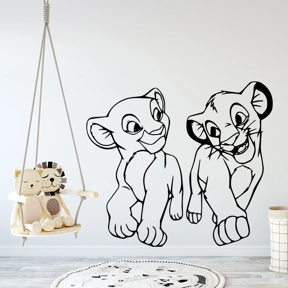 

Cute Simba Lion King Removable Wall Decal For Kids Rooms Wall Art Stickers Bedroom Roi King Vinyl Mural Sticker naklejki