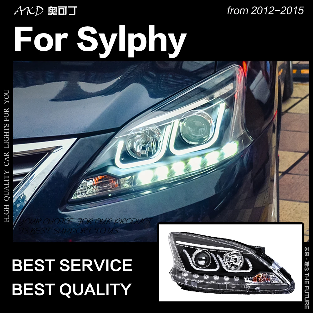 

AKD Car Styling Head Lamp for Sylphy Headlights 2012 Sentra LED Headlight DRL Hid Option Head Lamp Angel Eye Beam Accessories