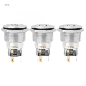 20Pcs Automatic Reset Flat Head with Power Supply Label Stainless Steel Button Switch BEM-22-11D 24VDC
20Pcs Automatic Reset Flat Head with Power Supply Label Stainless Steel Button Switch BEM-22-11D 24VDC