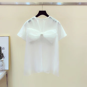 2019 Summer New Fashion Korean Elegant Women T-shirts Round-collar Short-sleeved T-shirt Splicing Mesh Butterfly Knot T-shirts
2019 Summer New Fashion Korean Elegant Women T-shirts Round-collar Short-sleeved T-shirt Splicing Mesh Butterfly Knot T-shirts