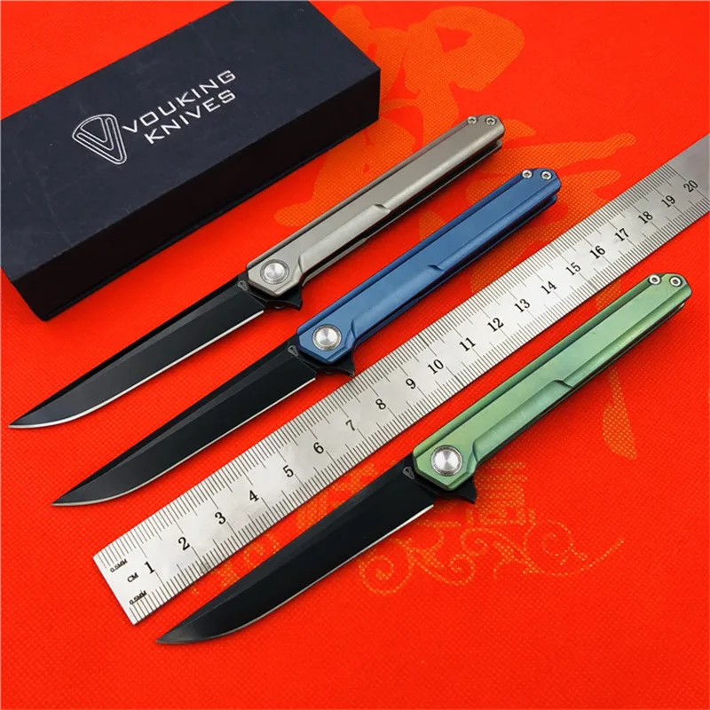 VOUKING TS06 Flipper folding knife KVT ball bearing D2 blade Titanium handle camping hunting outdoor Survival knives EDC tools
VOUKING TS06 Flipper folding knife KVT ball bearing D2 blade Titanium handle camping hunting outdoor Survival knives EDC tools