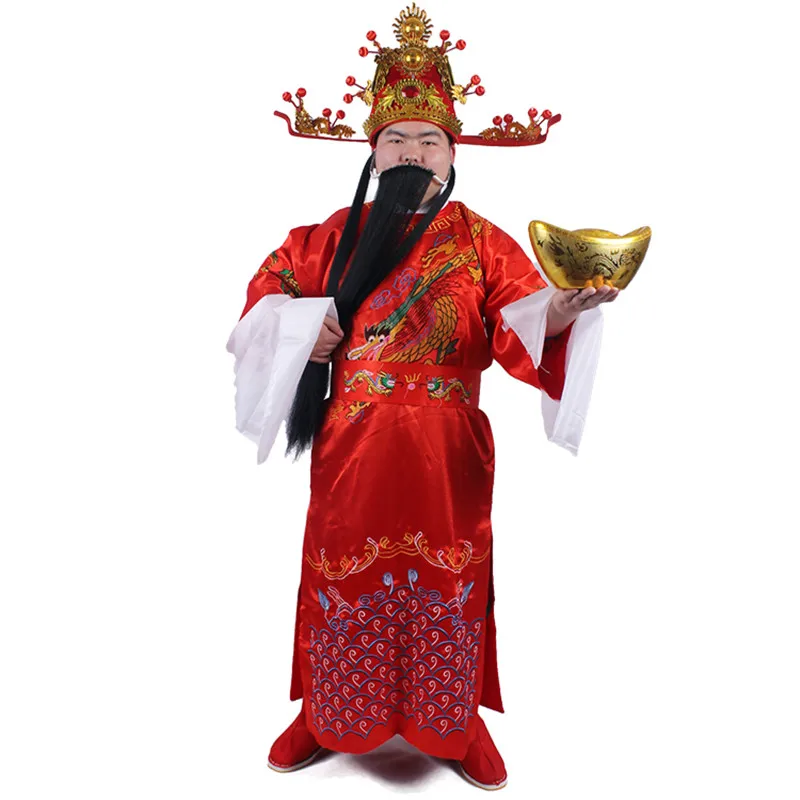 Chinese ancient classic embroidery red suits story stage costumes CAI SHENYE god of wealth costume role play
Chinese ancient classic embroidery red suits story stage costumes CAI SHENYE god of wealth costume role play