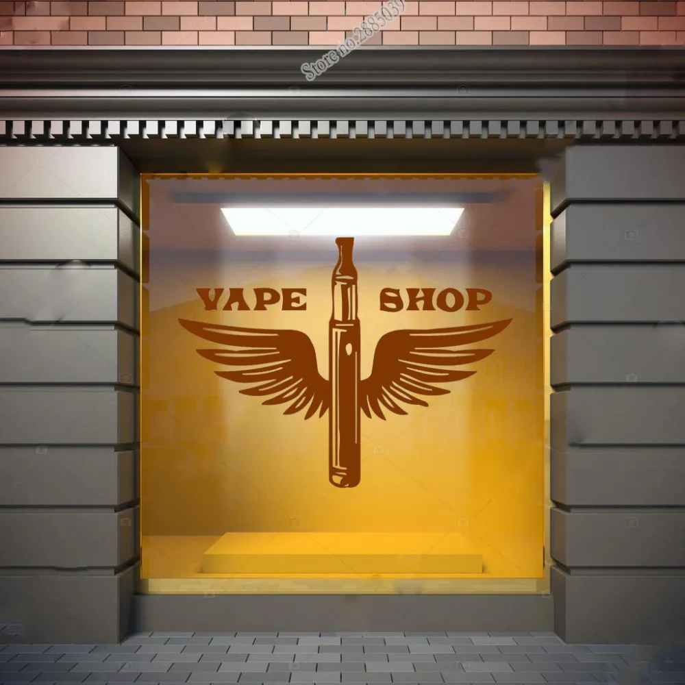 Электронная сигарета символ магазина наклейка на стену окно электронная логотип