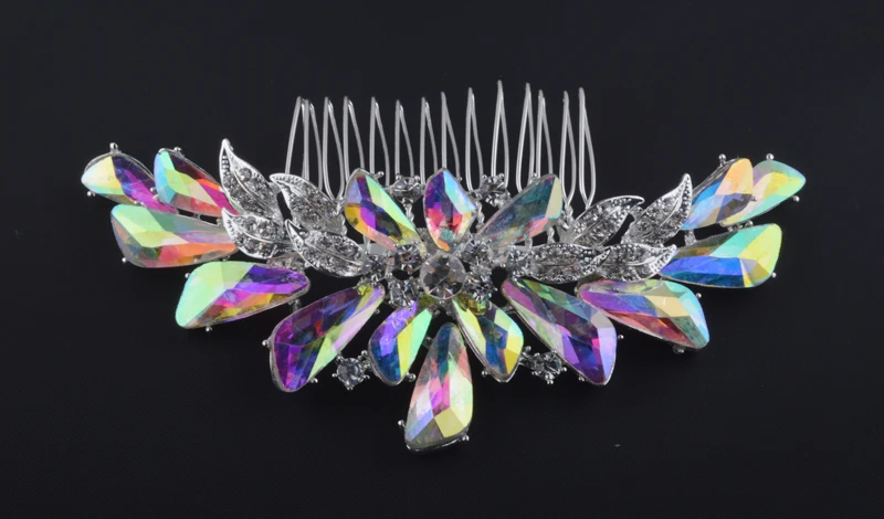 Top Quality Aurora color Bridal Hair Comb Rhinestone AB crystal For Brides Hair wear Jewelry Wedding Accessories silver plated
Top Quality Aurora color Bridal Hair Comb Rhinestone AB crystal For Brides Hair wear Jewelry Wedding Accessories silver plated