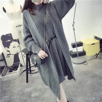 Fashion Spring 2 Piece Set Sweater Women Knitted Long Coat And Vests Sweaters Dress Elegant Korean Office Female Dresses Suit 
Fashion Spring 2 Piece Set Sweater Women Knitted Long Coat And Vests Sweaters Dress Elegant Korean Office Female Dresses Suit